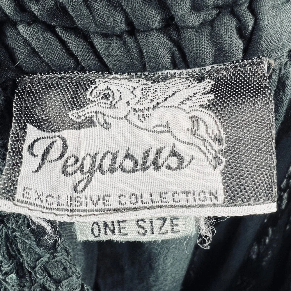 Pegasus Womens Skirt One Size Black Crochet Boho Festival Fairycore Witchy Lined
